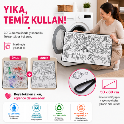 🎨 Kids Su Geçirmez Yıkanabilir Boyama Örtüsü ✨