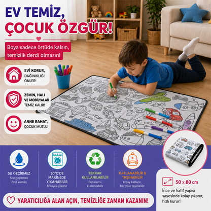 🎨 Kids Su Geçirmez Yıkanabilir Boyama Örtüsü ✨